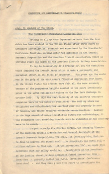 "Memo to Members of the Board  - The Presidents' Conference Committee Tram"