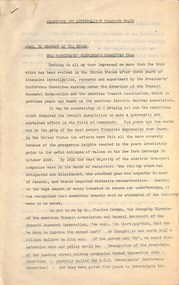 "Memo to Members of the Board  - The Presidents' Conference Committee Tram"