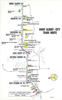 Set of 15 tram route maps