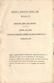 "Manufacture, Supply and Delivery of Uniforms and Caps - Contract No. 103."