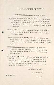 "Application for the Position of Chief Engineer"