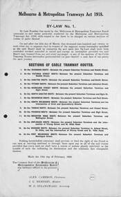 MMTB Act 1918 - By-Law No. 1"