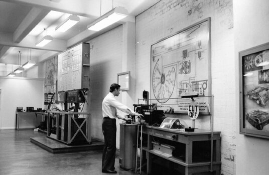 interior of  driver training school at Hawthorn Depot c1980