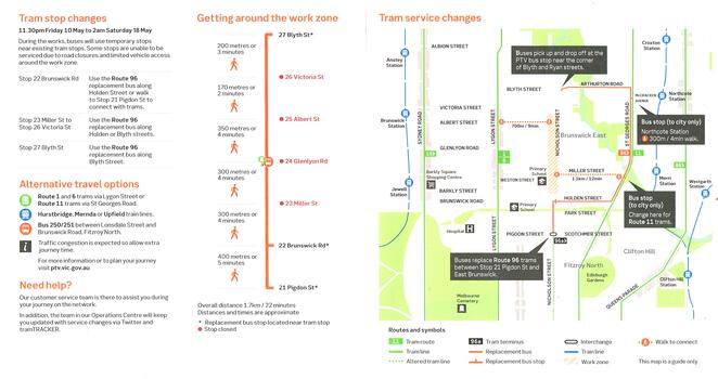 "Bus replace trams - tram route 96"