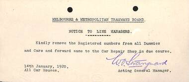 "Notice to Line Managers"