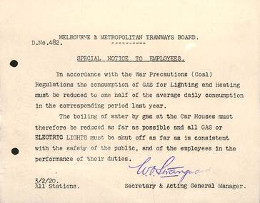 "Special Notice to employees"
