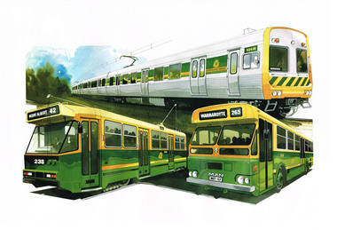 Comeng Train (404M), A class (238) and MAN Bus (117) - new The Met livery