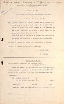 "Manufacture and Delivery of Uniform Overcoats - Specification - Contract No. 94"