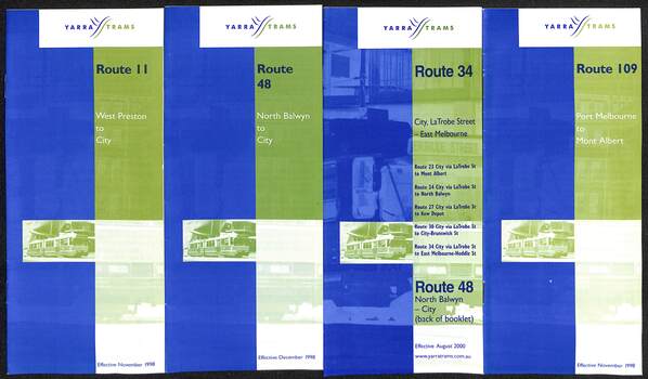 Set of 15 Yarra Trams timetables