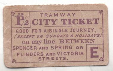 1 1/2d tramway city ticket