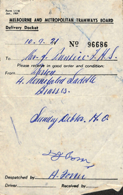 "Delivery docket"