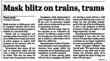 "Mask blitz on trains, trams”
