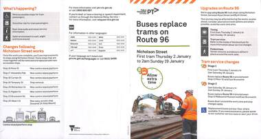 "Buses replace trams on Route 96"