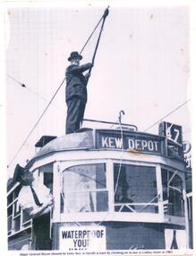 MMTB Chairman standing on the roof of a tram