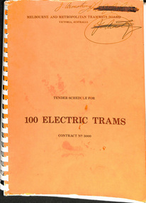 "Tender Schedule for 100 Electric Trams Contract No. 3000"