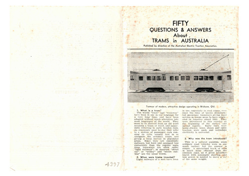 "Fifty Questions and Answers about trams in Australia"