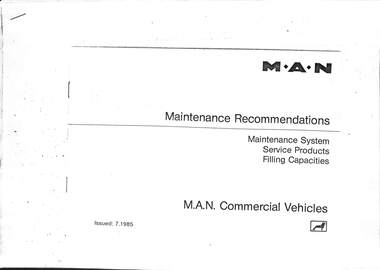 "MAN Maintenance recommendations 1985"