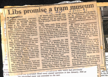 establishment of a tram museum,