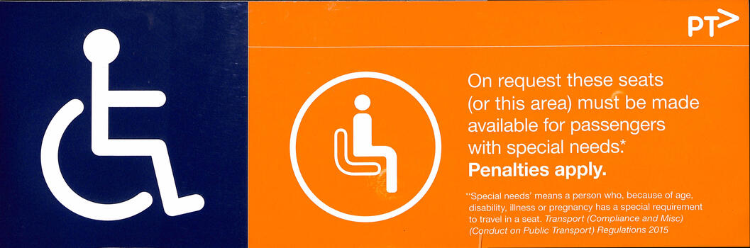 "On request these seats (or this area) must be made available for passengers with special needs"