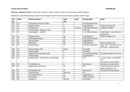 "TAP - Part E - VR Trams – Sheets E1 to E24 "