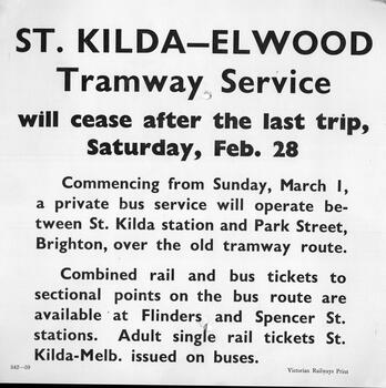 "St Kilda - Elwood Tramway Service"