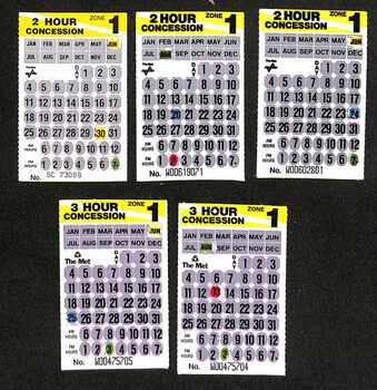 Set of five scratch tickets