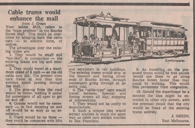 "Cable trams would enhance the mall"