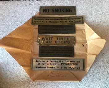 Set of six tramcar signs