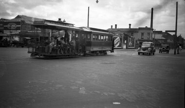 Negative - cable tram Johnston St, Wal Larsen, 15/04/1939