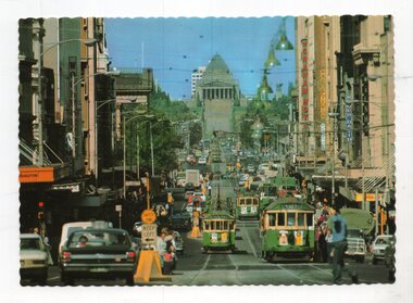 Swanston St to the Shrine of Remembrance from Lonsdale S