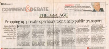 "Propping up private operators won't help public transport", "Analysis & Debate - The Fine Print"