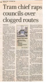 "Tram chief raps councils over clogged routes"