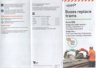 "Buses replace trams - Route 58"