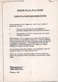 "Code of Acceptable Behaviour"