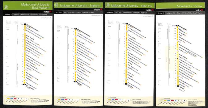 Set of 12 Metlink route maps