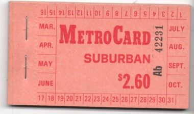 Block of ten  - Ticket - MetroCard Suburban