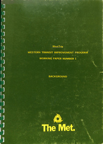 "West Trip - Western Transit Improvement Program - Working paper No. 1 - Background"