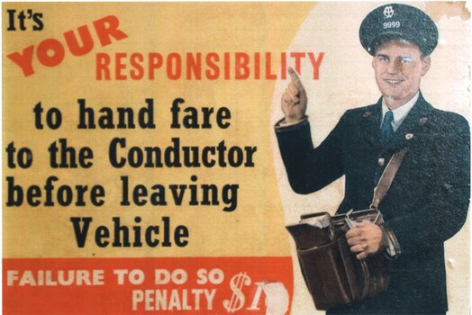 "Its your responsibility to hand fare to the Conductor"