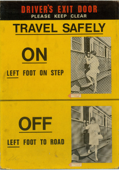 "Drivers Exit Door - Travel Safely"