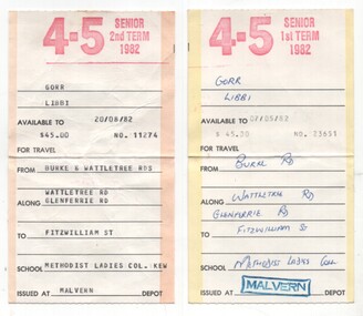 "Scholar's Concession Ticket"