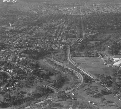 Burnley Gardens, and Hawthorn district with a close up of the Hawthorn Tram depot