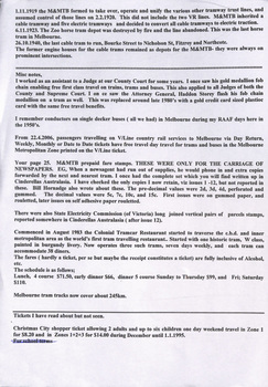 notes on the MMTB, horse tram
