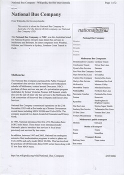 Copies of Wikipedia pages re buses and tram in Melbourne