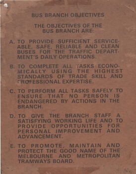 "Bus Branch Objectives"