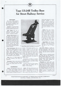 "Type US-24B Trolley Base for Street Railway Service"
