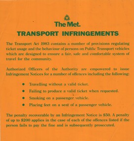 "The Met Transport Infringements"