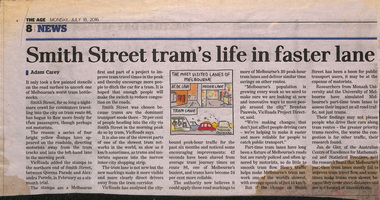 "Smith Street tram's life in faster lane"
