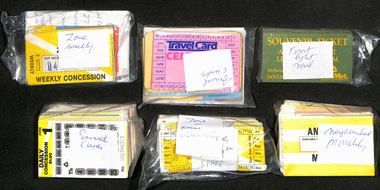 Set of 13 different types or blocks of Melbourne Metcards,
