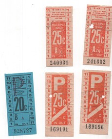 Set of 5 MMTB paper tickets