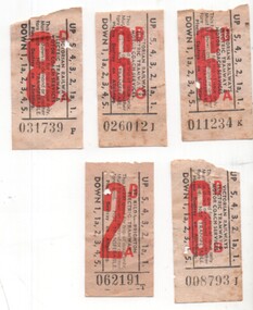 Strip of five Victorian Railways "Electric Tramway & Motor Coach Services